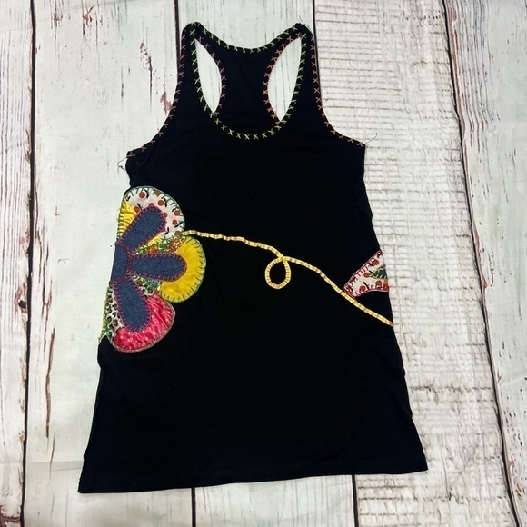 appliqued Tanktop Tunic Dress reversible in size medium 90s Y2k Vintage - Picture 6 of 16